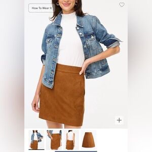 J. Crew faux suede A-line mini skirt walnut color Size 10